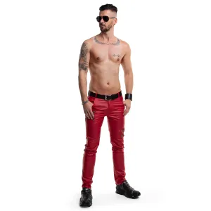 Lange Herren Hose RMTommaso002 rot von Regnes Fetish PLanet
