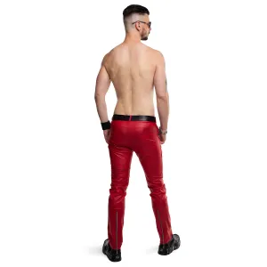 Lange Herren Hose RMTommaso002 rot von Regnes Fetish PLanet