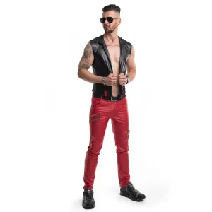 Lange Herren Hose RMTommaso002 rot von Regnes Fetish PLanet