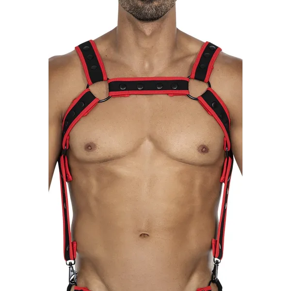 Schwarz/roter Brust-Harness 05 von Cut4Men | Fesselliebe.de