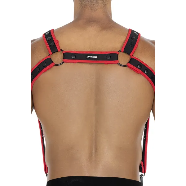 Schwarz/roter Brust-Harness 05 von Cut4Men | Fesselliebe.de