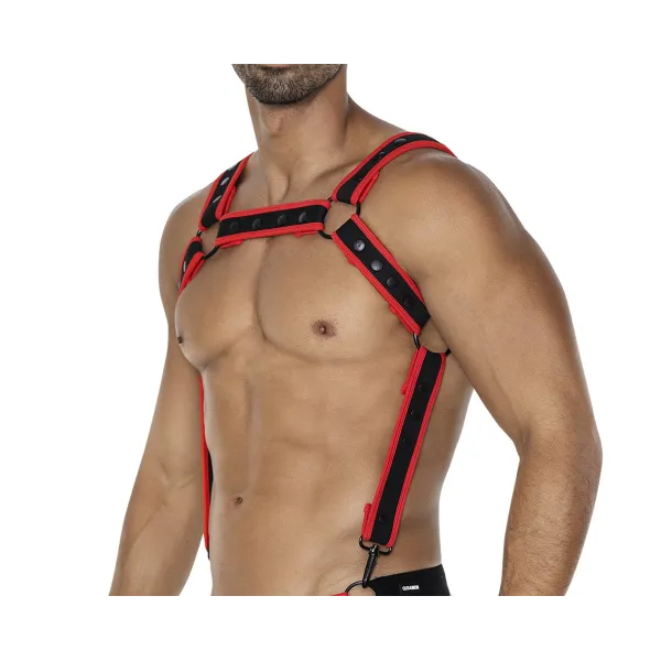 Schwarz/roter Brust-Harness 05 von Cut4Men | Fesselliebe.de