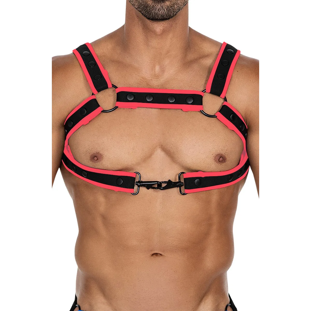 Schwarz/roter Brust-Harness 05 von Cut4Men | Fesselliebe.de