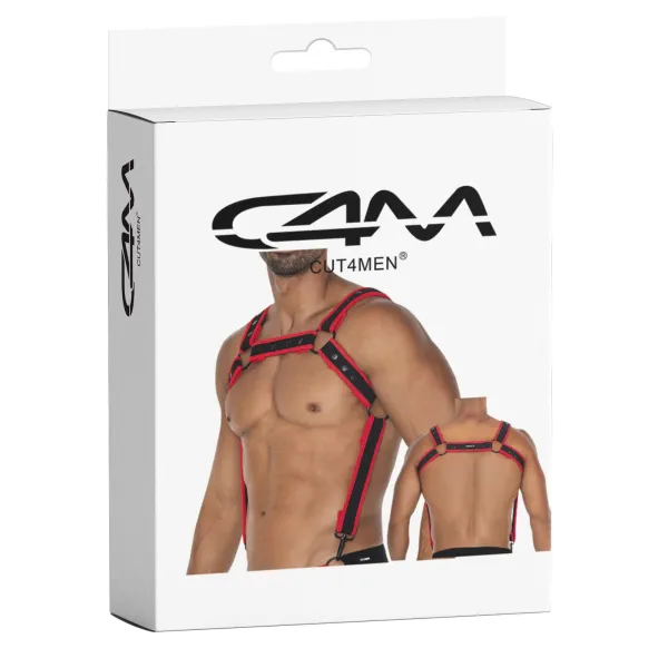 Schwarz/roter Brust-Harness 05 von Cut4Men | Fesselliebe.de