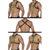 Schwarz/neongrüner Brust-Harness 06 von Cut4Men | Fesselliebe.de