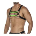 Schwarz/neongrüner Brust-Harness 06 von Cut4Men