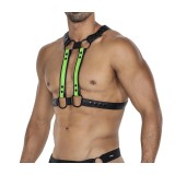 Schwarz/neongrüner Brust-Harness 06 von Cut4Men | Fesselliebe.de