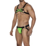 Schwarz/neongrüner Brust-Harness 06 von Cut4Men | Fesselliebe.de