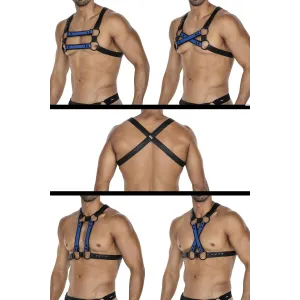 Schwarz/blauer Brust-Harness 06 von Cut4Men | Fesselliebe.de