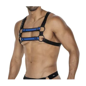 Schwarz/blauer Brust-Harness 06 von Cut4Men