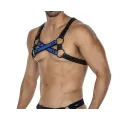 Schwarz/blauer Brust-Harness 06 von Cut4Men