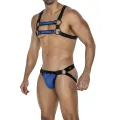 Schwarz/blauer Brust-Harness 06 von Cut4Men