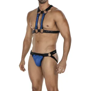 Schwarz/blauer Brust-Harness 06 von Cut4Men