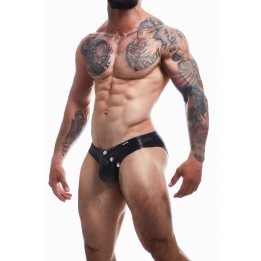 Schwarzer Wetlook Slip BL4CK01 von Cut4Men | Fesselliebe.de