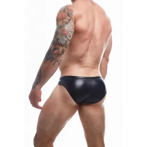 Schwarzer Wetlook Slip BL4CK01 von Cut4Men