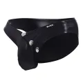 Schwarzer Wetlook Slip BL4CK01 von Cut4Men