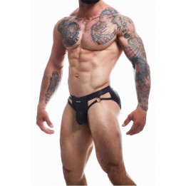 Schwarzer Wetlook Jockstrap BL4CK02 von Cut4Men | Fesselliebe.de