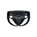 Schwarzer Wetlook Jockstrap BL4CK02 von Cut4Men