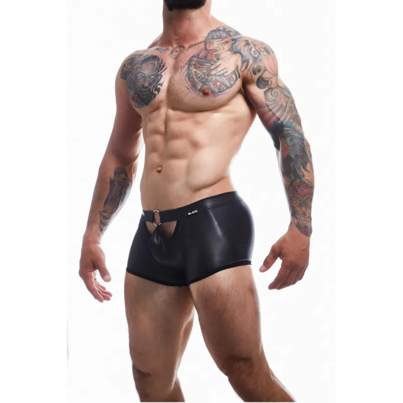 Schwarzer Wetlook Boxer BL4CK03 von Cut4Men | Fesselliebe.de