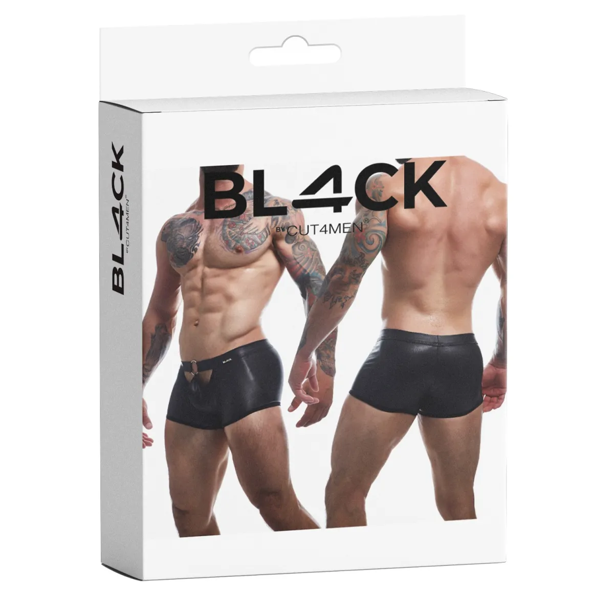 Schwarzer Wetlook Boxer BL4CK03 von Cut4Men | Fesselliebe.de