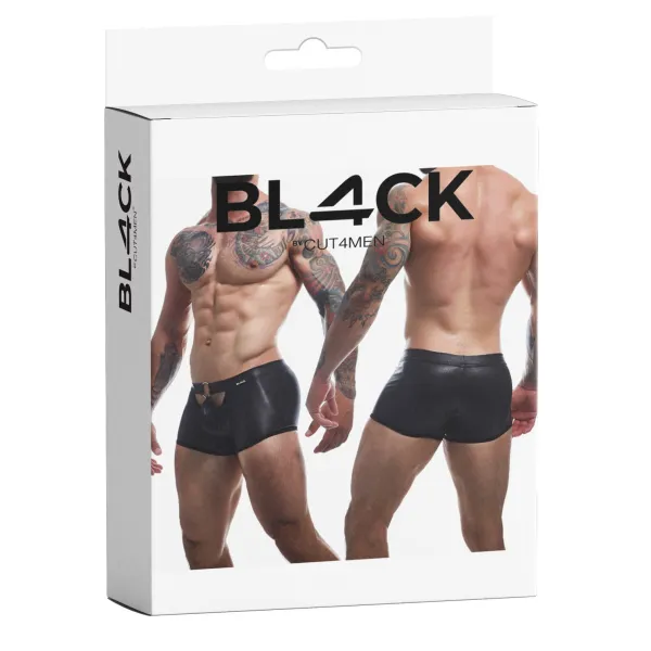 Schwarzer Wetlook Boxer BL4CK03 von Cut4Men | Fesselliebe.de