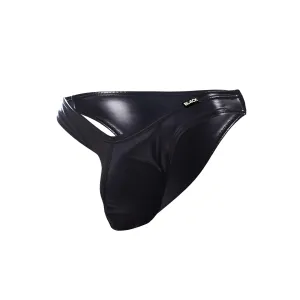 Schwarzer Wetlook Slip BL4CK04 von Cut4Men