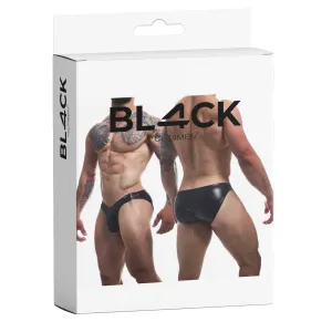 Schwarzer Wetlook Slip BL4CK04 von Cut4Men