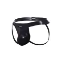 Schwarzer Wetlook Jockstrap BL4CK05 von Cut4Men