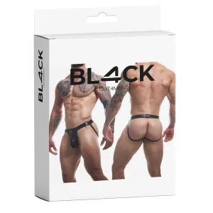 Schwarzer Wetlook Jockstrap BL4CK05 von Cut4Men