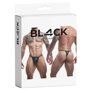 Schwarzer Wetlook Boost String BL4CK06 von Cut4Men