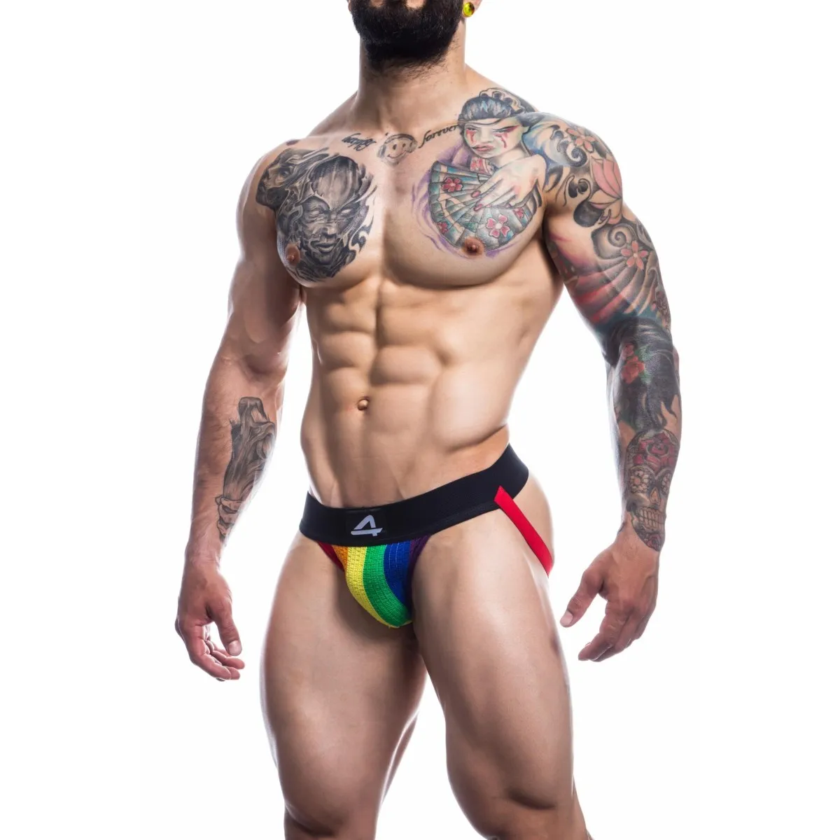 Bunter Stripe-Pride Jockstrap von Cut4Men | Fesselliebe.de