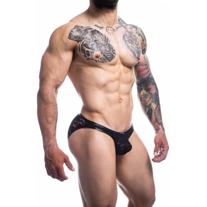 Schwarzer Bikini Bulge Slip L4CE01 von Cut4Men | Fesselliebe.de