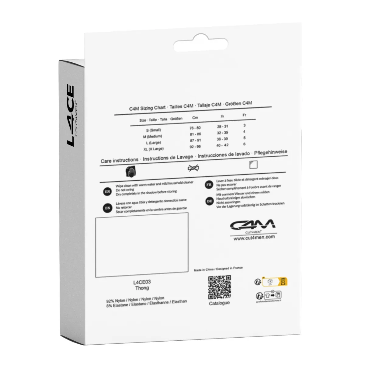 Schwarzer String Spitze L4CE03 von Cut4Men | Fesselliebe.de