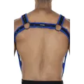 Schwarz/neoblauer Brust-Harness 05 von Cut4Men