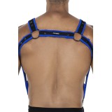 Schwarz/neoblauer Brust-Harness 05 von Cut4Men | Fesselliebe.de