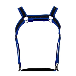 Schwarz/neoblauer Brust-Harness 05 von Cut4Men