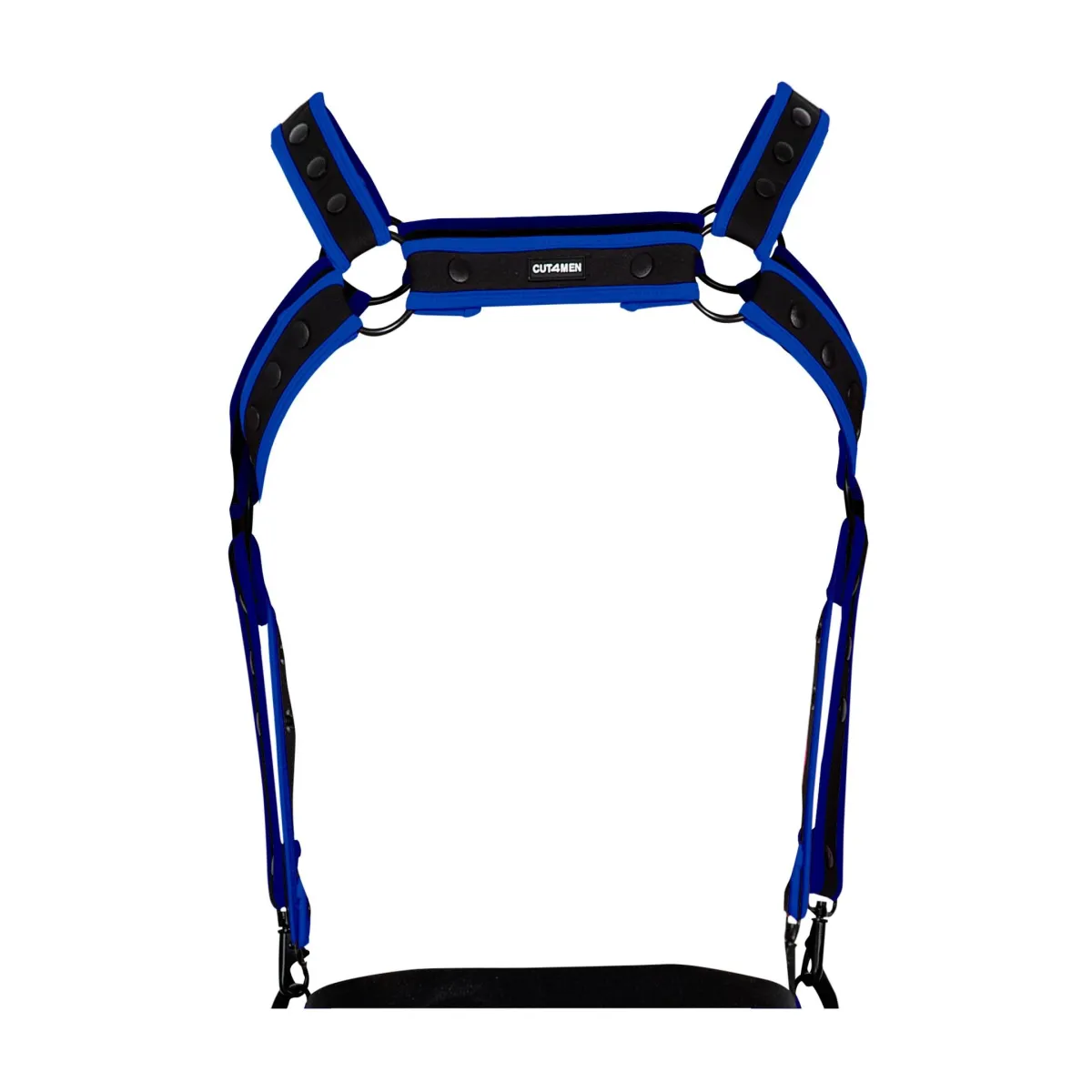 Schwarz/neoblauer Brust-Harness 05 von Cut4Men | Fesselliebe.de