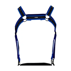 Schwarz/neoblauer Brust-Harness 05 von Cut4Men