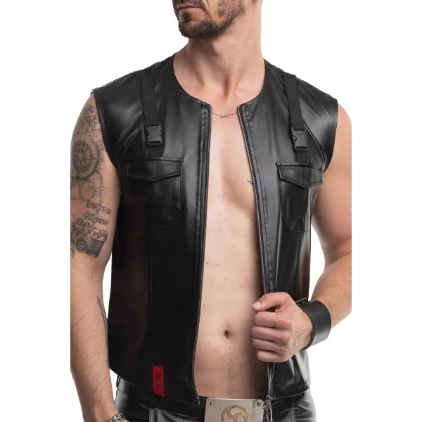 Herren Weste RMCamillo001 schwarz von Regnes Fetish Planet | Fesselliebe.de