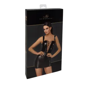F363 Wetlook Minikleid mit Schnürung von Noir Handmade