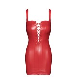 F364 rotes Bombshell Minikleid mit Schnürung von Noir Handmade | Fesselliebe.de