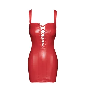 F364 rotes Bombshell Minikleid mit Schnürung von Noir Handmade