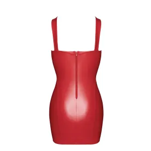 F364 rotes Bombshell Minikleid mit Schnürung von Noir Handmade