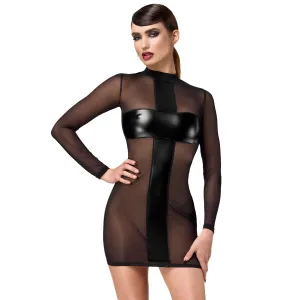 F369 Crossfire Netz und Wetlook Minikleid von Noir Handmade | Fesselliebe.de