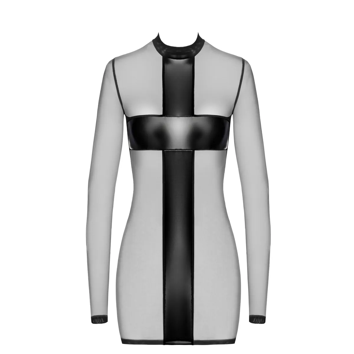 F369 Crossfire Netz und Wetlook Minikleid von Noir Handmade | Fesselliebe.de