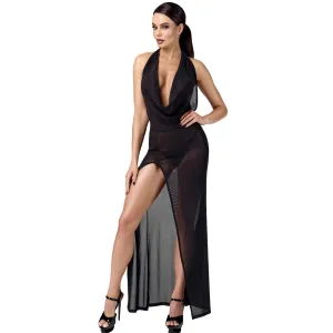 F373 langes Kleid Onyx Liquid von Noir Handmade | Fesselliebe.de