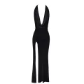 F373 langes Kleid Onyx Liquid von Noir Handmade
