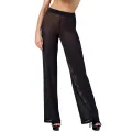 F374 Onyx Sheer Palazzo Hose von Noir Handmade