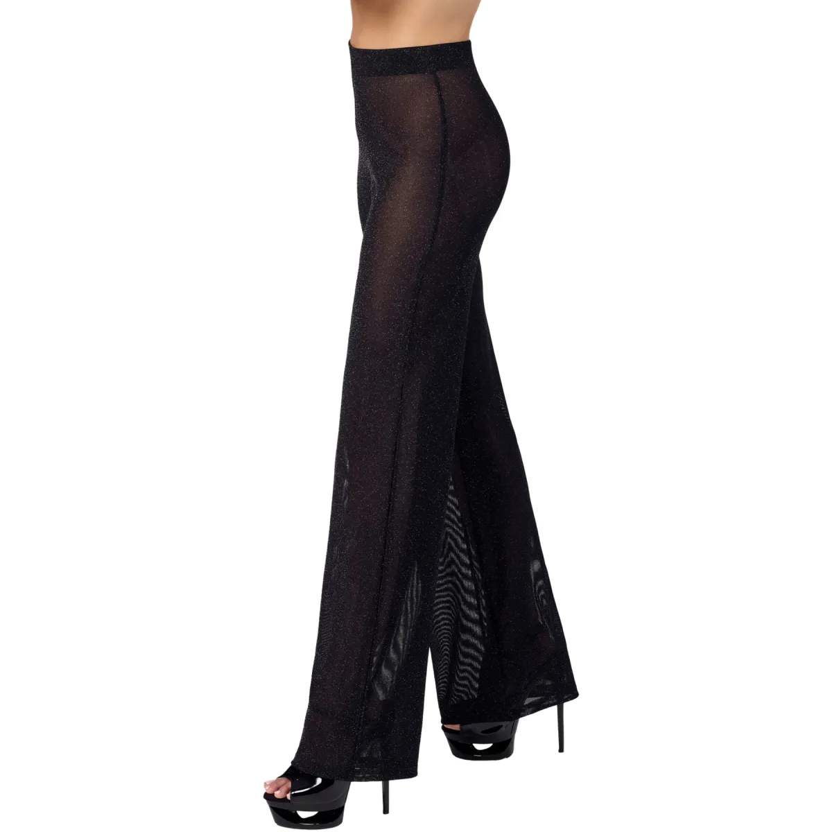 F374 Onyx Sheer Palazzo Hose von Noir Handmade | Fesselliebe.de