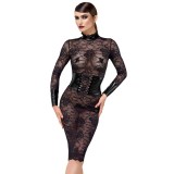 F375 halblanges Kleid Noirelle aus Spitze von Noir Handmade | Fesselliebe.de